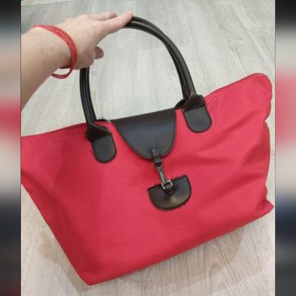 Source Unknown Handbags - Source Unknown Vibrant Red Tote with Black Details